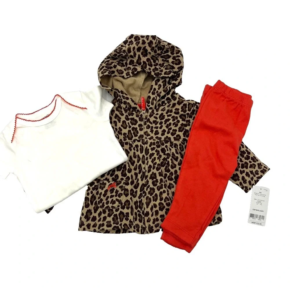 Carter's Baby Three‎ Piece Set Hoodie Bodysuit Leggings 06 months New